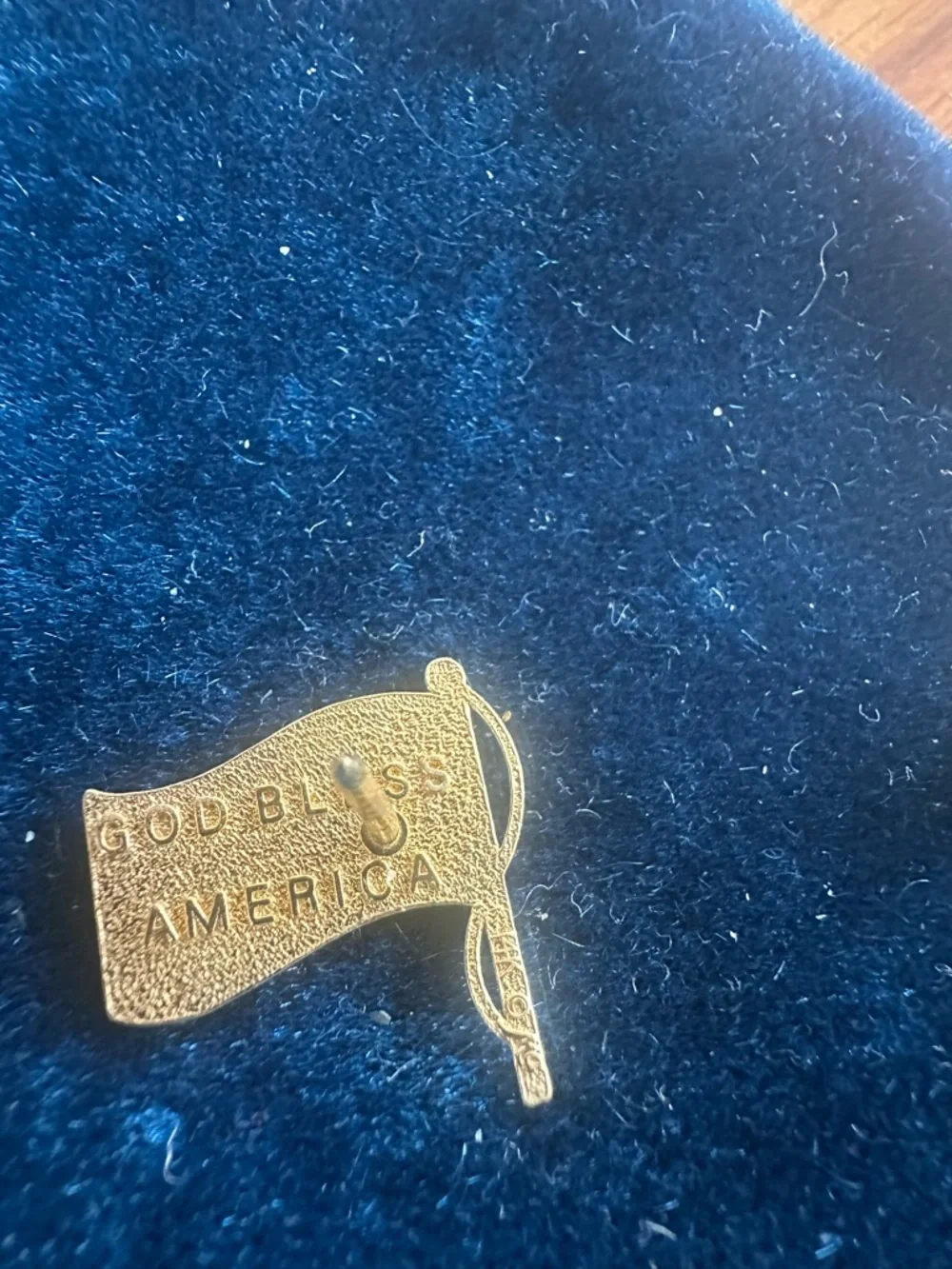 Michael Anthony Solid 14k Yellow Gold American Flag Tie Tack Lapel Pin